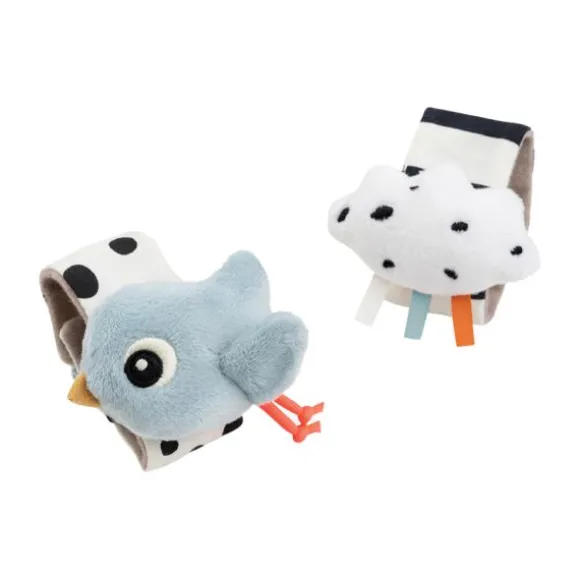 Done by Deer Happy Clouds Polsrammelaar – Set van 2 stuks - Blauw