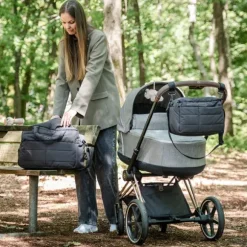 Done By Deer Luiertas - Quilted Stroller Bag - Black