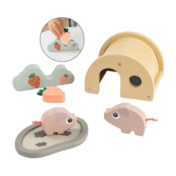 Done By Deer Speelset - Tiny Farm Pigee - Colour Mix