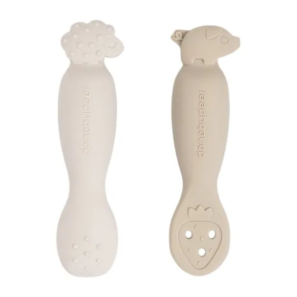 Done By Deer Tiny Farm Oefen Lepel Set - Sand