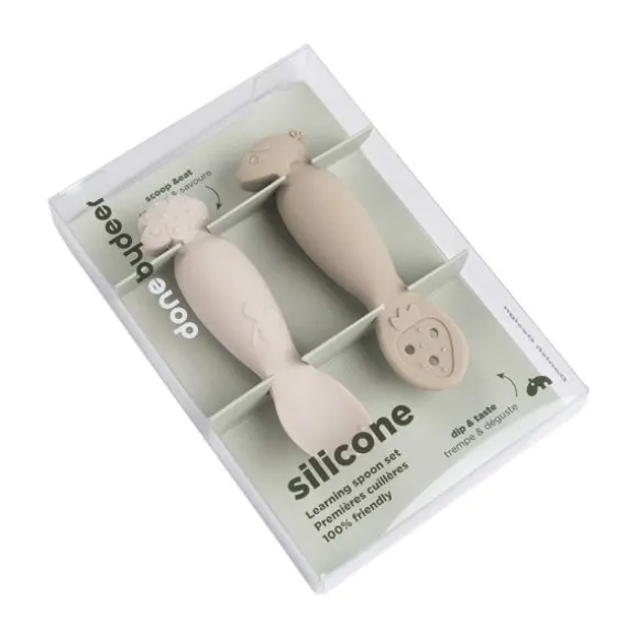 Done By Deer Tiny Farm Oefen Lepel Set - Sand