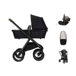 Dubatti One E5 Kinderwagen 3-in-1 - Black / Dark Brown - Grey | Dubatti by Britax Römer BABY-SAFE 5Z2 Autostoel - Storm Grey