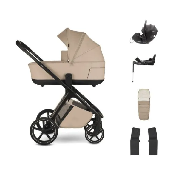 Easywalker Zoey Kinderwagen Bundel - Almond Taupe | Dubatti by Römer Baby-Safe Pro - Pitch Black