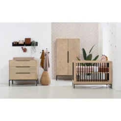 Europe Baby Beau Babykamer Naturel | Bed 60 x 120 cm + Commode