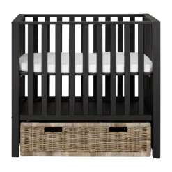 Europe Baby Mees Box Met Rieten Lade Mat Zwart