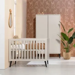 Europe Baby Sterre Babybed - Oatmeal / Zwart - 60 x 120 cm