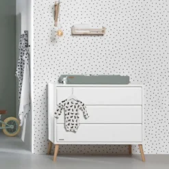 Europe Baby Sterre Babykamer Wit / Naturel | Ledikant 60 x 120 cm + Commode