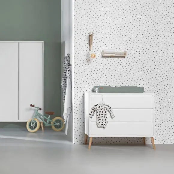 Europe Baby Sterre Babykamer Wit / Naturel | Ledikant 60 x 120 cm + Commode