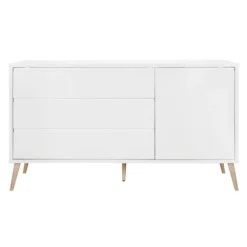 Europe Baby Sterre Babykamer Wit / Naturel | Ledikant 60 x 120 cm + Commode