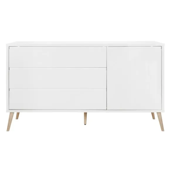Europe Baby Sterre Babykamer Wit / Naturel | Ledikant 60 x 120 cm + Commode