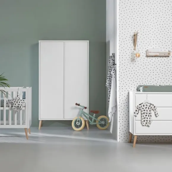 Europe Baby Sterre Babykamer Wit / Naturel | Ledikant 60 x 120 cm + Commode