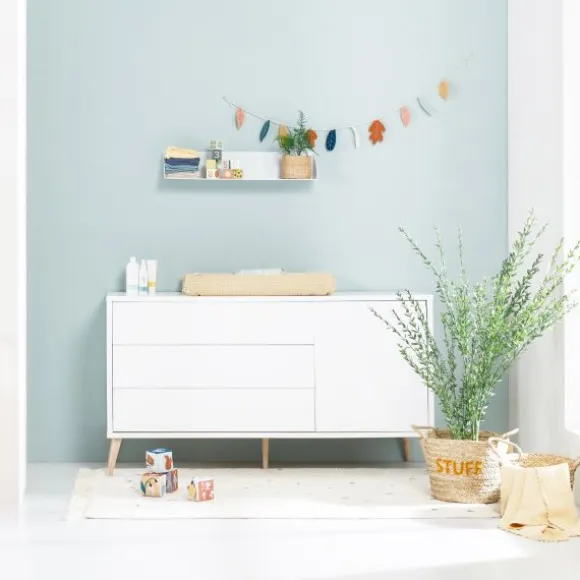 Europe Baby Sterre Babykamer Wit / Naturel | Ledikant 60 x 120 cm + Commode