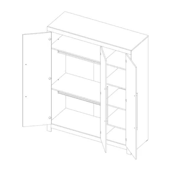 Europe Baby Vittoria III Kledingkast 3-Deurs Zwart