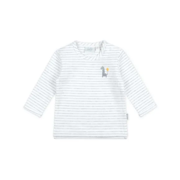 Feetje Giraffe Streep T-Shirt Lange Mouwen Grijs Melange Mt. 44