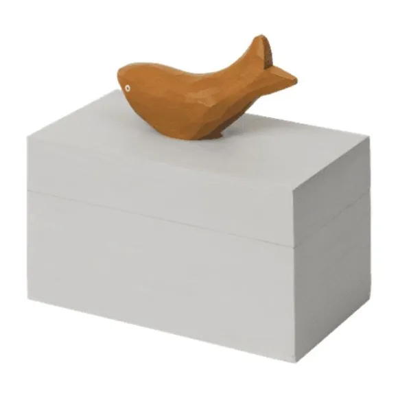 Ferm Living Harbour Box - Coral - Mist Blue/Aged Gold