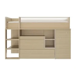 Gautier Dimix Ultracompacte Hoogslaper - 90 x 200 cm - Gestructureerd Eikenhout