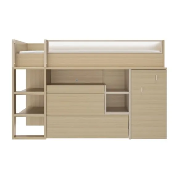 Gautier Dimix Ultracompacte Hoogslaper - 90 x 200 cm - Gestructureerd Eikenhout