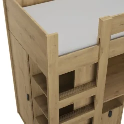 Gautier Lugano Hoog Bed - 90x200 cm - Gebleekte Helvezia Eik