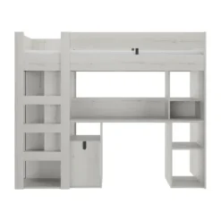 Gautier Lugano Hoog Bed - 90x200 cm - Gebleekte Helvezia Eik