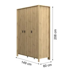 Gautier Lugano Kast 3 Deuren - Artisan Eiken