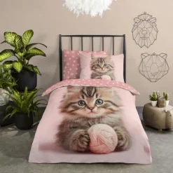 Good Morning Chat Dekbedovertrek - 140 x 220 cm - Pink