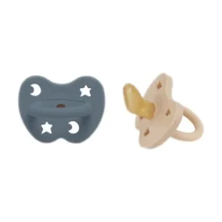 Hevea Orthodontische Fopspeen - 3-36 Mnd - 2 Stuks - Sand / Ocean Blue
