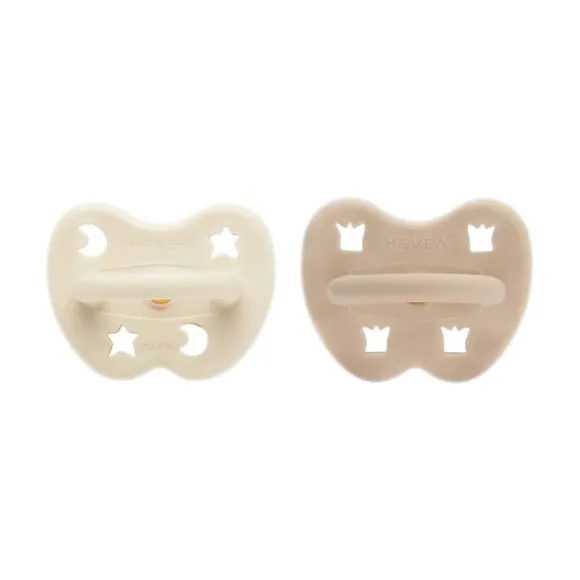 Hevea Orthodontische Fopspeen - 3-36 Mnd - 2 Stuks - Milky White / Sand