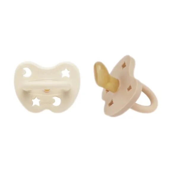 Hevea Orthodontische Fopspeen - 3-36 Mnd - 2 Stuks - Milky White / Sand
