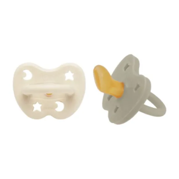 Hevea Orthodontische Fopspeen - 0-3 Mnd – 2 stuks - Oatmeal & Milky White