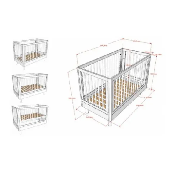 ipack Babybed - Forrest Beuk - 60 x 120 cm - Wit