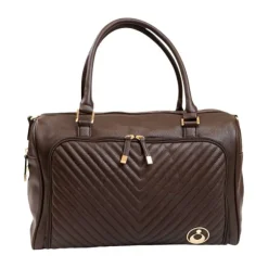 Isoki Double Zip Luiertas - Diagonal Quilted Chocolate