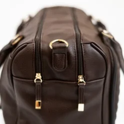 Isoki Double Zip Luiertas - Diagonal Quilted Chocolate