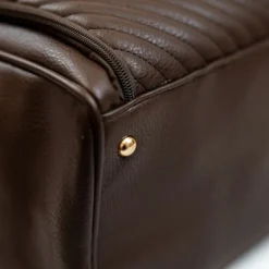 Isoki Double Zip Luiertas - Diagonal Quilted Chocolate