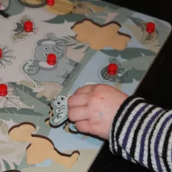 Jep! Kids Houten Knopjespuzzel - Jungle - Multicolor