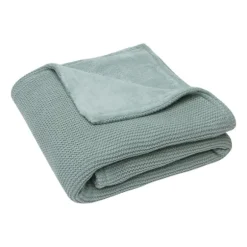 Jollein Basic Knit Wiegdeken 75 x 100 cm Forest Green / Fleece