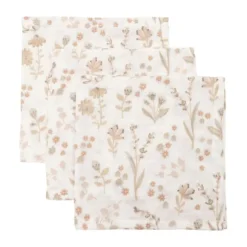 Jollein Bloomy Monddoekje - 3 Stuks - 31 x 31 cm - Hydrofiel