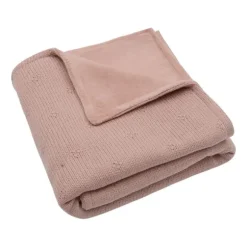 Jollein Cosy Knit Wiegdeken - 75x100cm - Wild Rose/Velvet