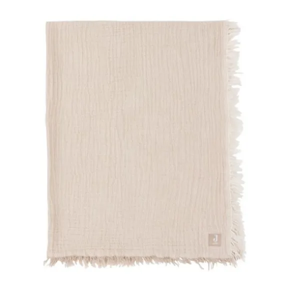 Jollein Deken Ledikant - 120 x 120 cm - Fringe Stripe Sea Green/Ivory GOTS