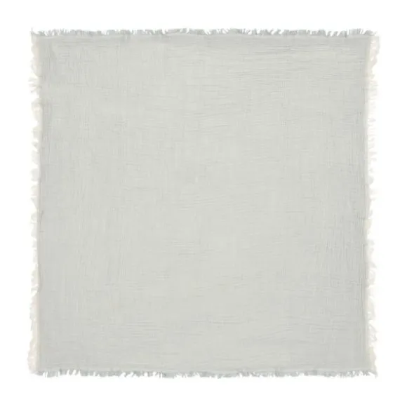 Jollein Deken Ledikant - 120 x 120 cm - Fringe Stripe Sea Green/Ivory GOTS