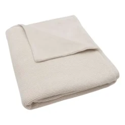 Jollein Deken Wieg - Basic Knit - 75 x 100 cm - Oatmeal/Velvet