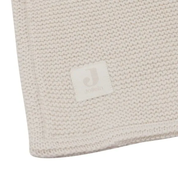 Jollein Deken Wieg - Basic Knit - 75 x 100 cm - Oatmeal/Velvet