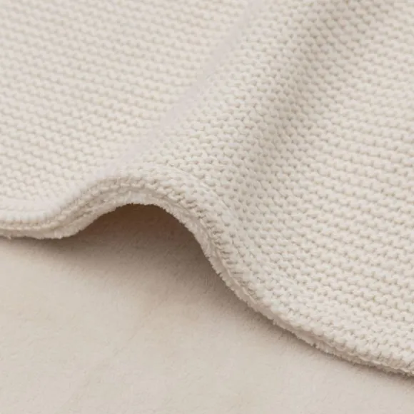 Jollein Deken Wieg - Basic Knit - 75 x 100 cm - Oatmeal/Velvet