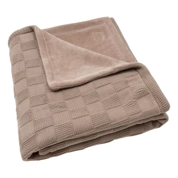 Jollein Deken Wieg - Box Knit/Velvet - 75 x 100 cm - Warm Sand