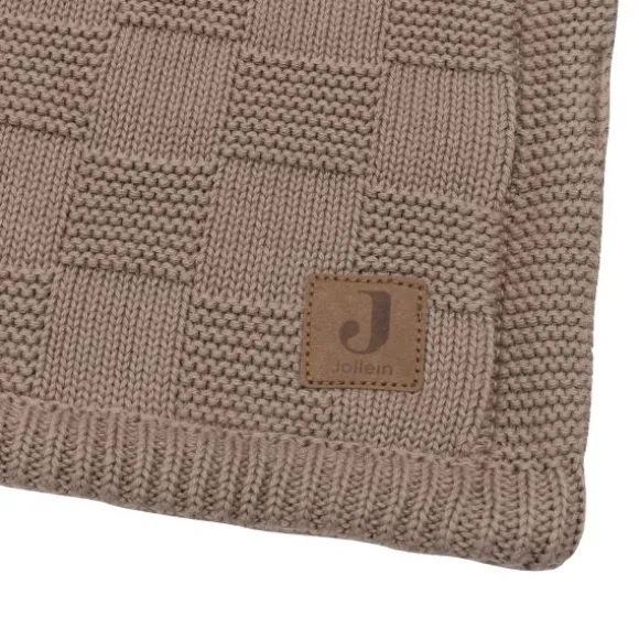 Jollein Deken Wieg - Box Knit/Velvet - 75 x 100 cm - Warm Sand