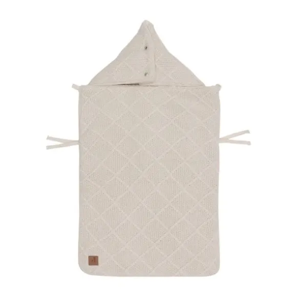 Jollein Voetenzak 3/5 Punts - Groep 0+ - Check Knit - Oatmeal