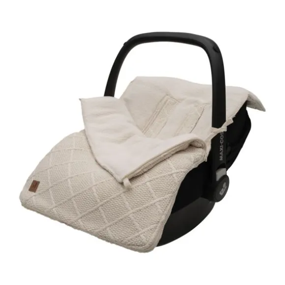 Jollein Voetenzak 3/5 Punts - Groep 0+ - Check Knit - Oatmeal