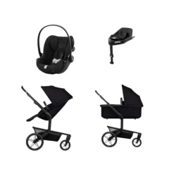 Joolz Day 5 Kinderwagen 4-in-1 - Stone Grey | Cybex Cloud T Plus Autostoeltje - Sepia Black | Cybex Base T - Black