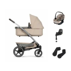 Joolz Geo 3 Kinderwagen - Sandy Taupe | Joolz X Maxi-Cosi Autostoeltje - Sandy Taupe | Maxi-Cosi FamilyFix 360 Pro