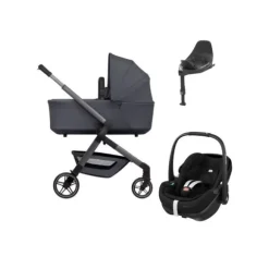 Joolz Hub 2 Kinderwagen 4-in-1 - Stone Grey | Maxi-Cosi Pebble 360 Pro 2 Autostoeltje | Maxi-Cosi FamilyFix 360 Pro