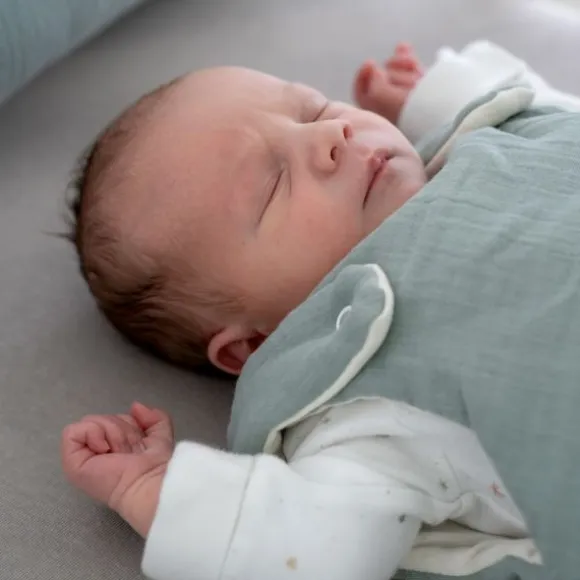 Julius Zöllner Muslin Babyslaapzak - Groen - Maat 62/68